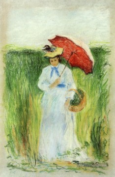  Pissarro Peintre - jeune femme avec un parapluie Camille Pissarro